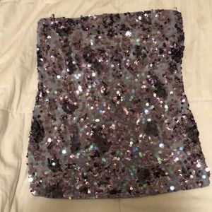 Gray sequined express top